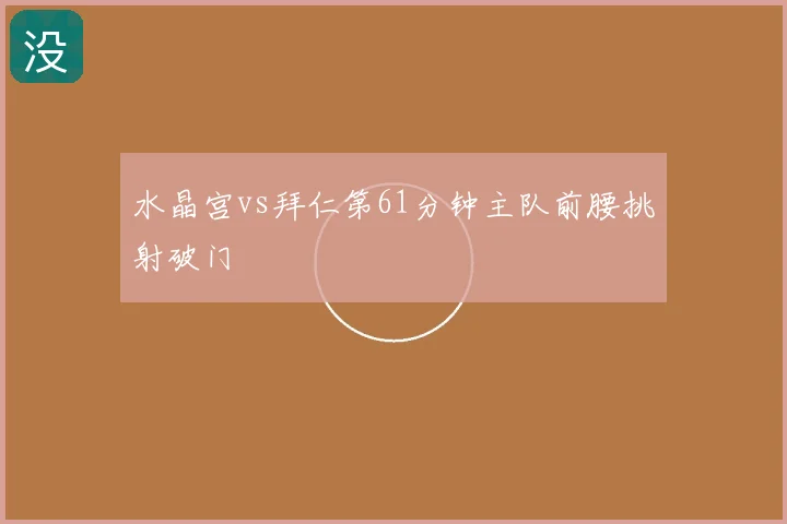 水晶宫vs拜仁第61分钟主队前腰挑射破门